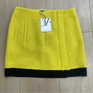 DVF DIANE VON FURSTENBERG YELLOW MINI SKIRT LINED NWT